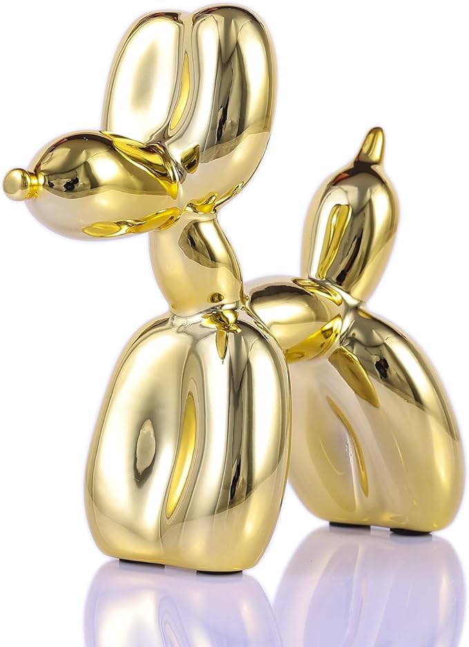 Gold Balloon Dog Decor,Gold Room Decors,Balloon Animal Preppy Room Shelf Decor,Cute Statue Home Decors,Bedroom Modern Sculpture Desk Decoration,Golden Decorations Figurines