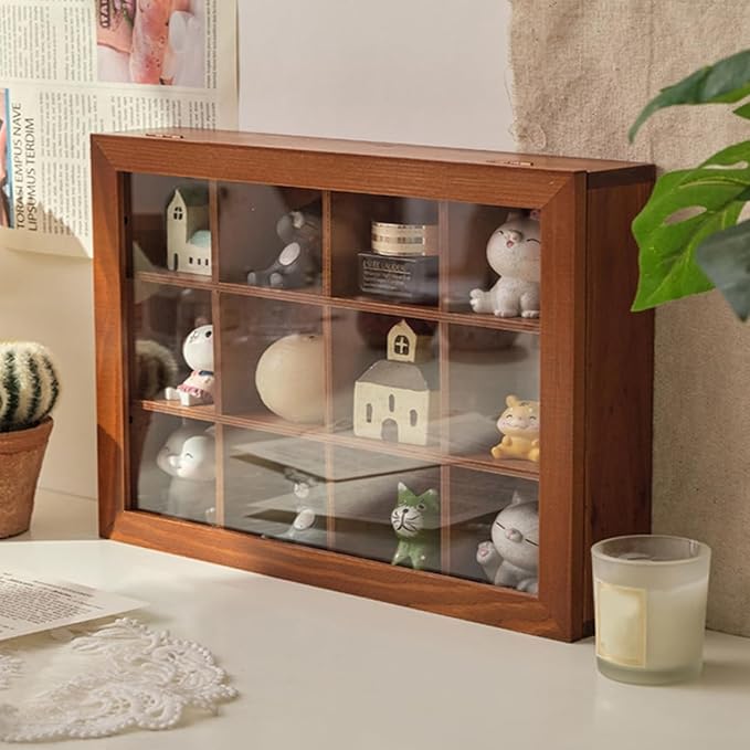 Solid Wood Decorative Jewelry Box Lid Section Storage Organizer Rustic Decor for Home Make up Organizers