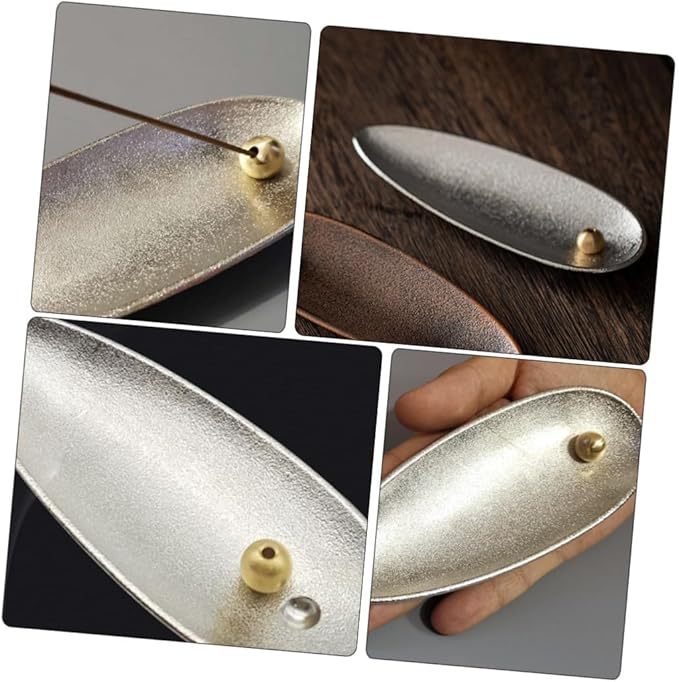 STOBAZA Alloy Incense Furnace with Design Japanese Style Incense Holder for Meditation Yoga and Relaxation Elegant Silver Tabletop Censer for Home Decor