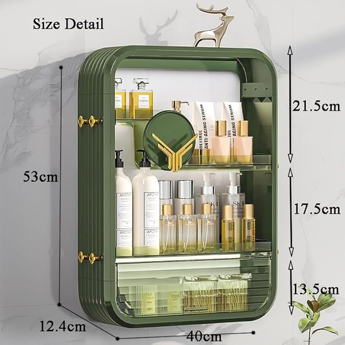JATIBOSH Wall-Mounted Makeup and Skincare Organizers Cosmetic Storage Box for Bathroom, Living Roomand Bedroom, Wall Floating Shelves Organizer Transparent Multi-Function Floating Rack