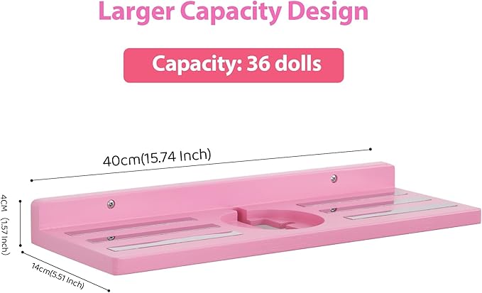 For Tonies Figures Shelf Magnetic,for Tonie Box Wall Shelves,for Tonies Characters Organizer Audio Toy Storage (Holds 36 Figurines),Compatible Charging Station for Children Kid's Room,Oak Wood,Pink