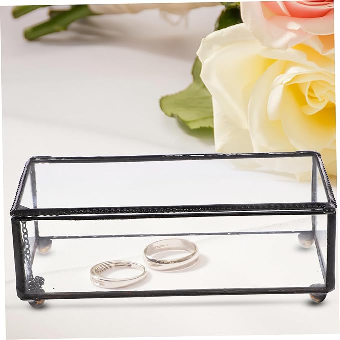 Vaguelly Vintage Jewelry Box Trinket Makeup Organizer Box Decorative Keepsake Case Lid