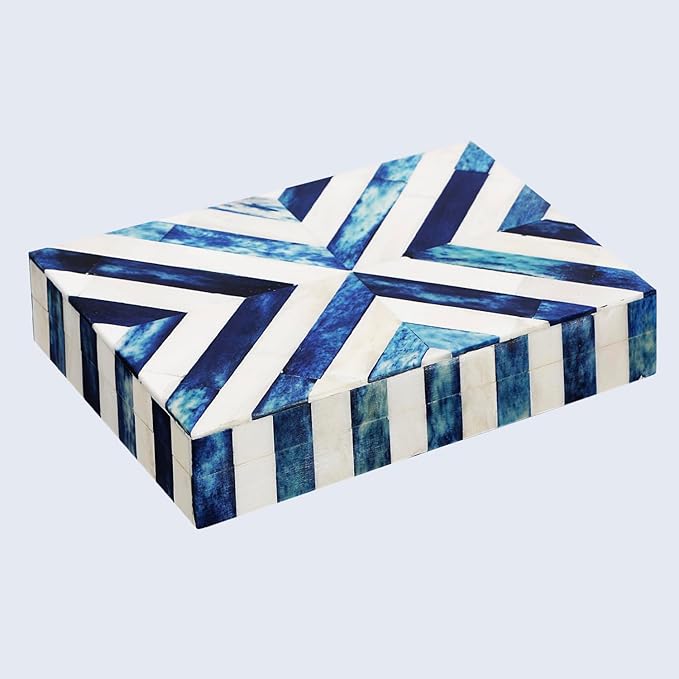 Handicrafts Home Decorative Keepsake Box 8x5 – Small Organizer Box with Lid, Boho Decorative Storage, Retro Memory Box, Unique Coffee Table Décor, Jewelry or Trinket Box, Modern Shelf Decorative Box