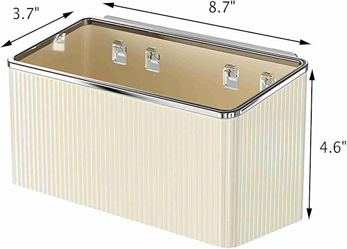 TXLFRO Pulreiush Floating Shelves Wall Bin Organizer Adhesive Wall Mounted Plastic Storage Organizer No Drilling Hanging Storage Containers Makeup Organizer Shelf for Office, Kitchen, Home