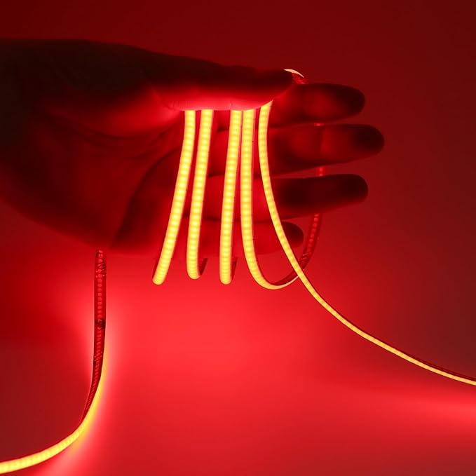 GOMING 5V 5mm Width COB USB LED Strip Light Red USB Powered 13.12ft/4M(2pcs x 6.6ft/2M) High Density 400LEDs/M Flexible IP20 Not Waterproof LED Tape Lights for DIY Decoration Lighting