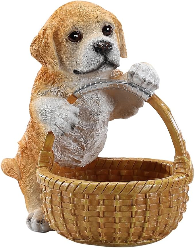 Dog Resin Storage Basket, Desktop Organizer for Remote & Keys, Cute Home Decor Tray, Ideal present for Pet Lovers.(Labrador)