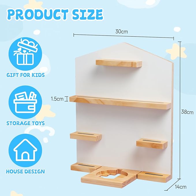 Gieanoo for TonieBox 2/1 Toniebox Shelf, Magnetic Shelf for Tonies Pine Wooden Floating Wall Shelves Organizer Compatible with Tonie Box Player and Tonie Figures Storage(White)