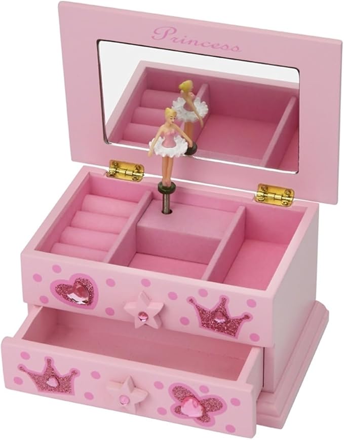 Makeup Organizer Jewelry Organizer Necklace Ring Earring Organizer Double Layer Princess Hairpin Jewelry Box Music Multi-Layer Jewelry Box Storage Box