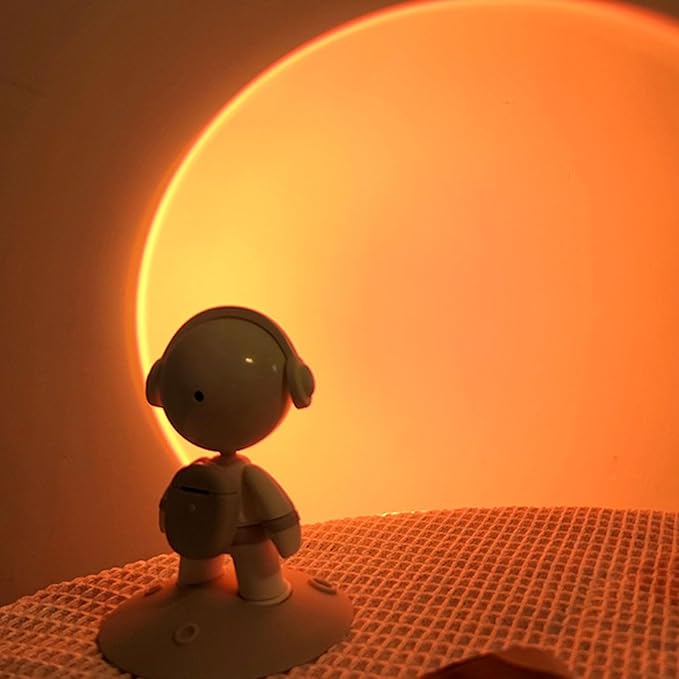 Sunset lamp Projector Sunset lamp Rechargeable Sunset Atmosphere Lamp, Photography Fill Light, Soft Bedside Lamp for Bedroom /339