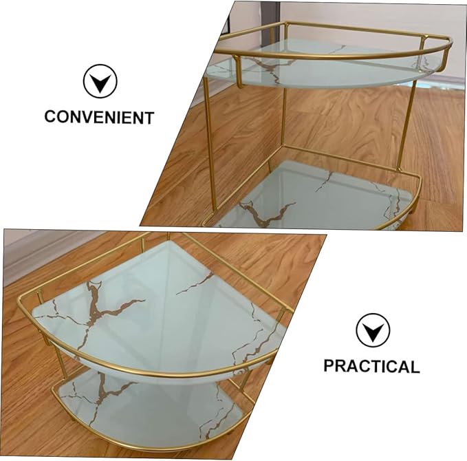 Happyyami Bathroom Organizers Storage Corner Shelf Makeup Organizer for Vanity Storage Rack Corner Rack for Bathroom