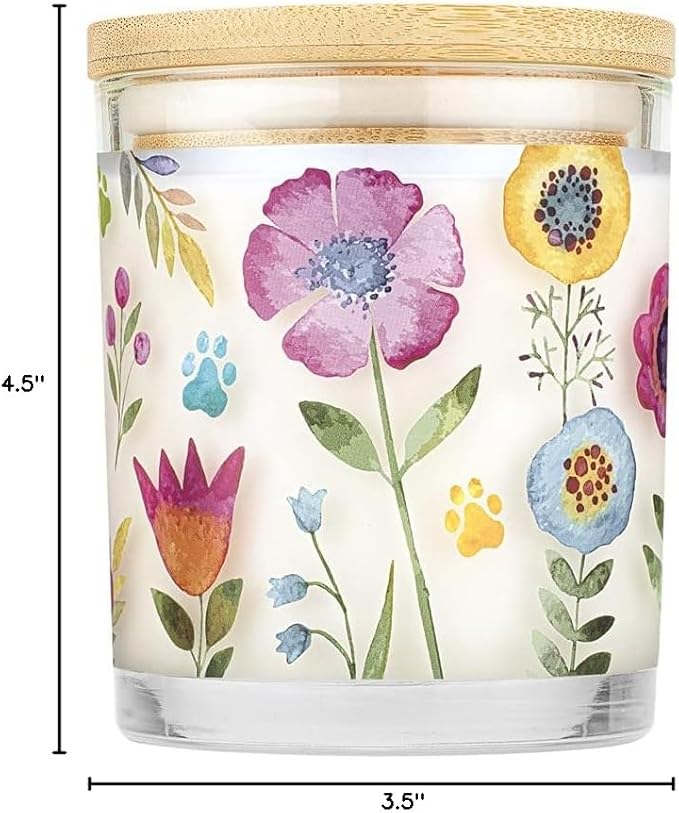 Pet House Candles, Plant-Based, Long Lasting, Clean Burning Scented Pet Odor Candles, 60 Hour Burn Time - Wildflowers, 9 oz, 2 Pack