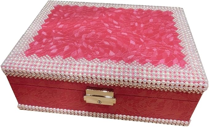 Makeup Organizers Modern Large Luxury Jewelry Box Wooden Jewelry Box Princess Earrings Box Earrings Jewelry Storage Box with Lock Jewelry Case