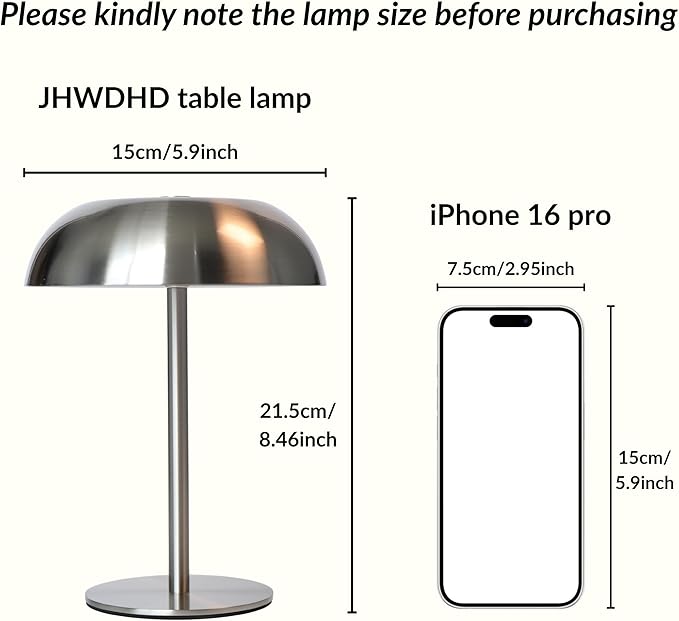 2 Pack Cordless Mushroom Table Lamp with 5200mAh Rechargeable Battery, Portable LED Night Light with Stepless Dimming, 3 Color Modes for Bedroom, Patio, Bar Decor and Coffee Shop Ambiance (Black)