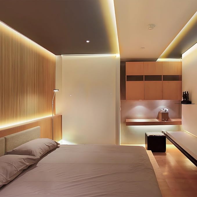 VOLIVO Warm White LED Strip, 16.4ft Dimmable LED Strip 3000K Soft Warm White, Strong Adhesive, Flexible Tape Light for Kitchen Cabinets, Bedroom