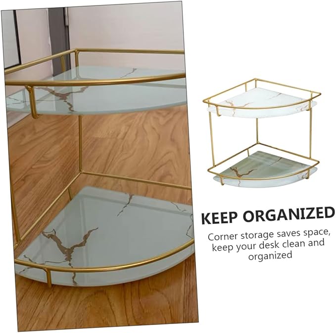 Happyyami Bathroom Organizers Storage Corner Shelf Makeup Organizer for Vanity Storage Rack Corner Rack for Bathroom