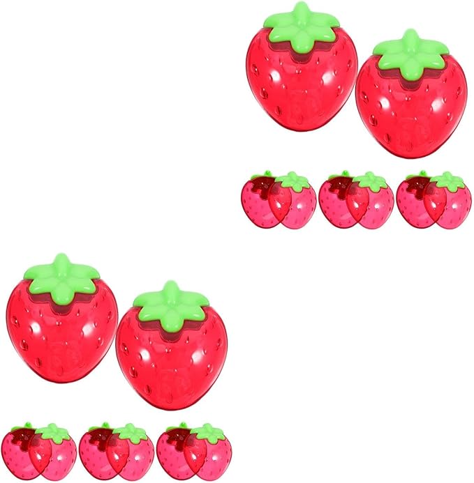 LUOZZY 10pcs Mini Strawberry Candy Boxes with Transparent Lid for Wedding Party Decorations Jewelry Storage Baby Shower Birthday Holiday Crafts Makeup Organizer