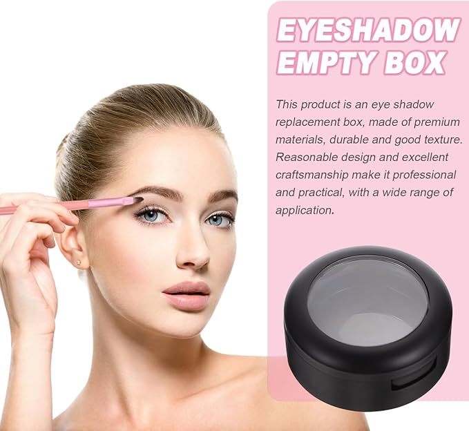 POPETPOP Monochrome Eyeshadow Storage Box Compact Single Color Eyeshadow Case 1.49X1.49X0.74In 8-Pack Makeup Organizer Holder with Secure Seal for Travel and Home