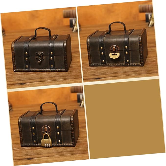 IMIKEYA Wooden Storage Boxes 1pc Box Wooden Treasure Chest Jewelery Organizer Wood Jewelry Boxes Makeup Storage Organizer Jewelry Wood Container