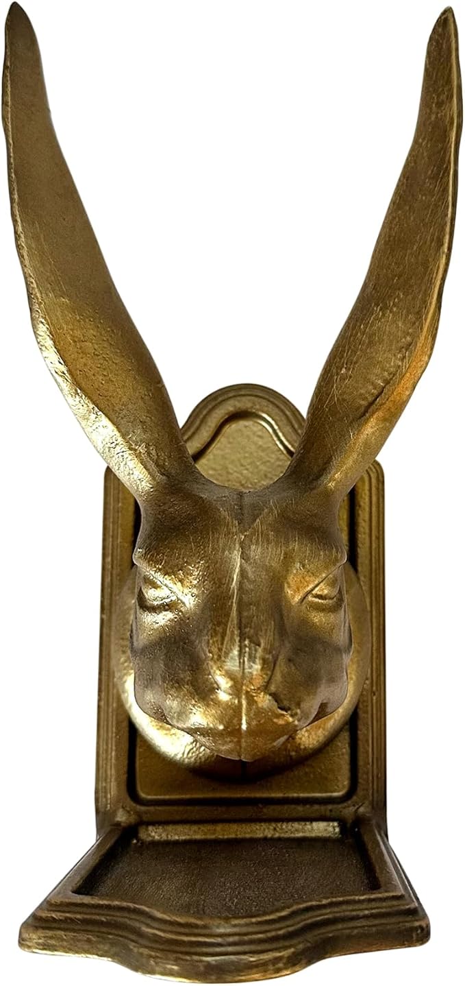 Fox Run Rabbit Decorative Bookend Set, 100% Iron, 4.7" x 4" x 8.6" Heavy Bookends