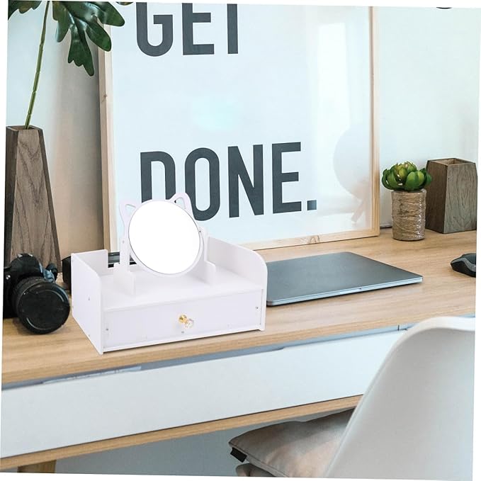 Makeup Mirror Storage Box Desktop Cosmetic Vanity Portable Makeup Organizer