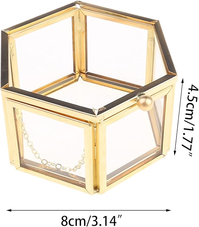 Makeup Organizer Geometric Jewelry Display Organizer Box For Case Home Decorative Box for Storage Trinket Earring Chest Jewellery Organiser Stand Holder,Convenient,Neat and Beautiful