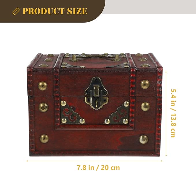 Antique Wood Jewelry Box Vintage Decor for Nursery Treasure Storage Case Necklace Holder Makeup Organizer