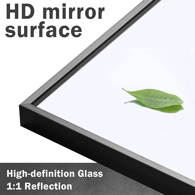 NeuType Full Length Mirror, 64"x22" With Stand Wall Mounted or Floor Standing, Large Dressing Mirror for Hanging or Leaning Against Wall, Aluminum Alloy Thin Frame (Black)