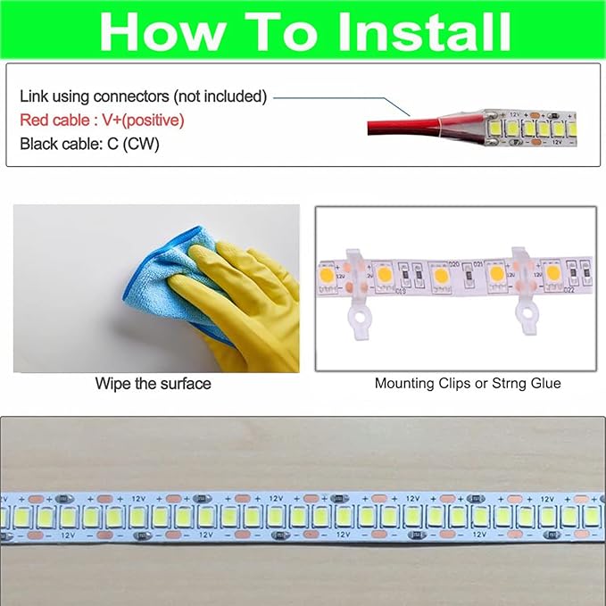 SUYOOULIN LED Strip Lights, SMD 2835 LED Strip, DC12V 1200LEDs 16.4Ft 26000LM High Density LED Light Strips Tube Waterproof IP67, 3 Times Brightness Than SMD3528 LED Strip, Red