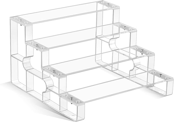 Perfume Organizer for women,Cupcake Stand-Cake Holder,4 Tier Clear Acrylic Organizer for Decoration,Dessert Shelves for Party,Display Risers Shelf for Figures 11.2"