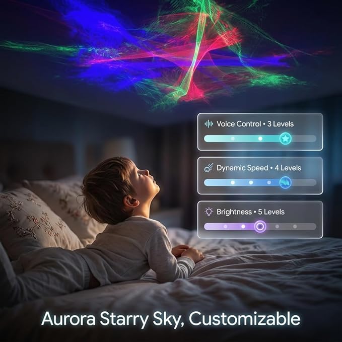 Star Projector Galaxy lamp,Aurora Projector Night Light,Northern Lights lamp for Bedroom Ceiling,Northern Lights for Home Decor,Baby Adults Bedroom,Mood Light,Dining Bar,Game Room