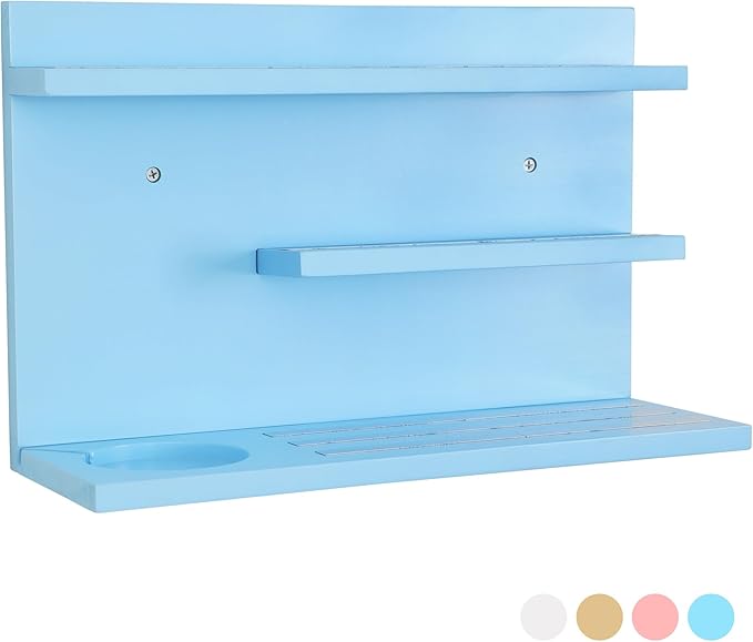 PHOENANCEE for Tonies Shelf Magnetic,for Toniebox Figures Storage Display Shelf 40-48 Character,Wall Floating Shelves Wooden,Compatible Charging Station for Children Kid's Room,Pine,3 Tier
