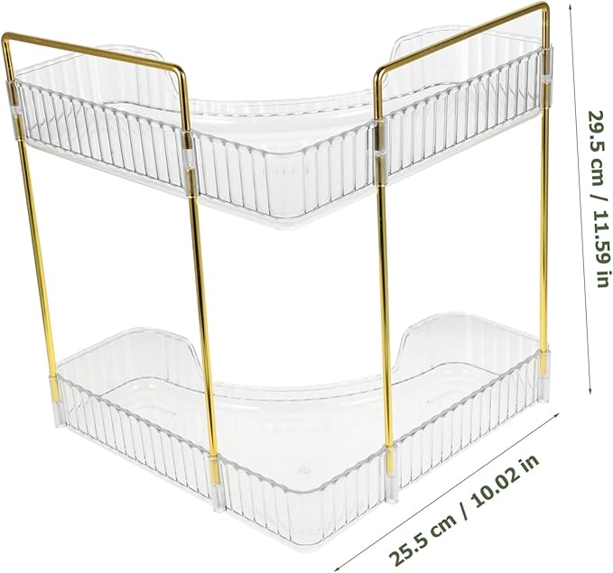 Cabilock Corner Shelf Organizer Storage Rack for Kitchen Spice Bathroom Shower and Makeup Countertop and Stable Design for Home Use