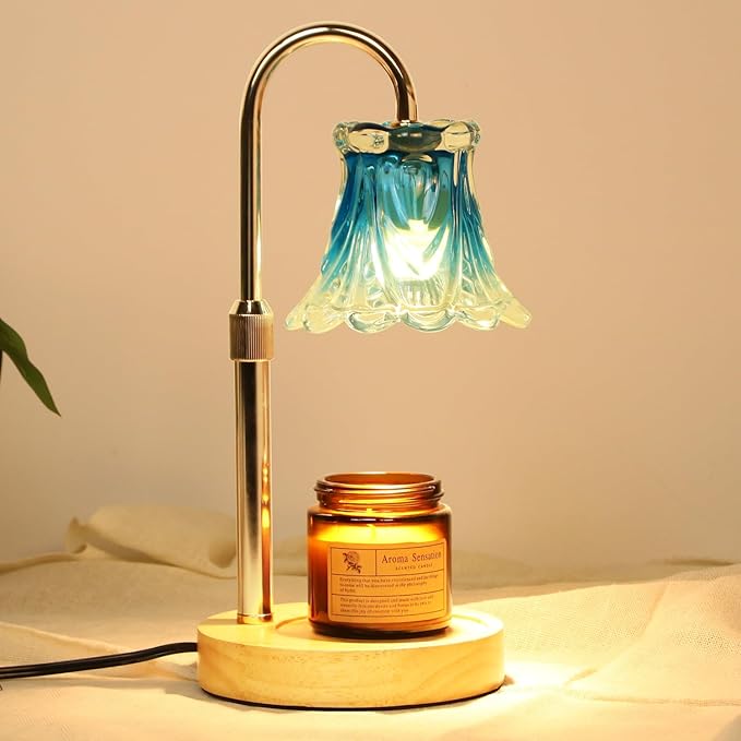 GEEZO Fragrance Candle Warmer Lamp，Electric Candle Warmer with Timer & Dimmer，Mom Christmas Birthday Gifts for Women, House Warming Gifts New Home Bedroom Decor