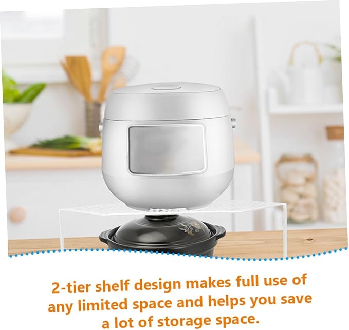 IMIKEYA Pot Storage Rack Vanity Accessories Pan Corner Shelf Kitchen Cabinet Shelf Casserole Storage Corner Cookware Shelf Pan Organizer Rack Pans Wrought Iron White Makeup Stand Counter