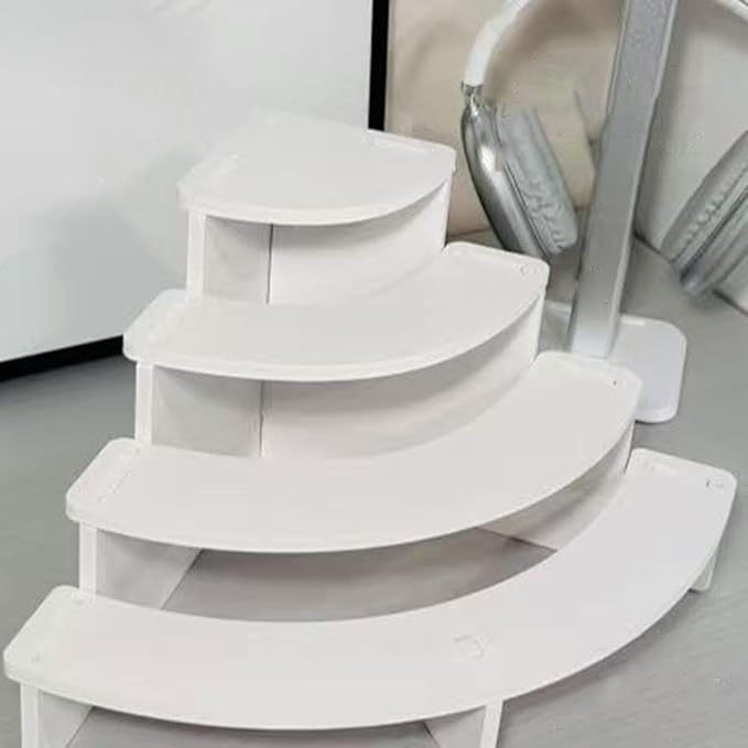 Corner Display Riser, Tiered Display Stand Organizer, 4 Tier Shelf Storage Rack for Makeup, Dessert, Candles, Craft, Vendors