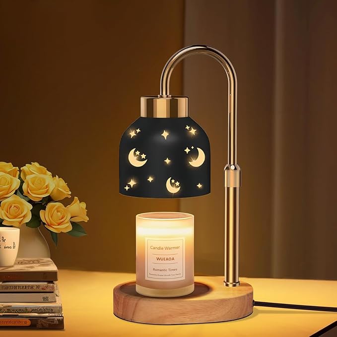 Candle Warmer Lamp with Timer, Candle Warmer Lamp Black - Wax Melt Warmer with Timer, Adjustable Height, Ideal for Jar Candles, Perfect House Warming Gift for Women on Christmas