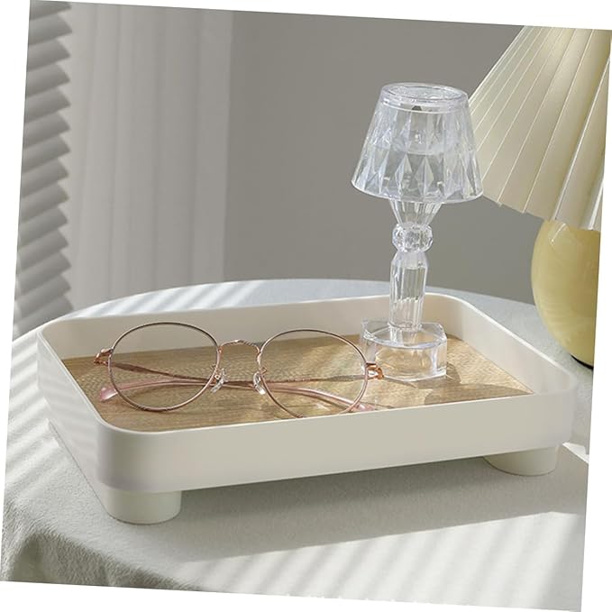 Wooden Storage Tray Makeup Organizer for Vanity Decorative Bathroom Vanity