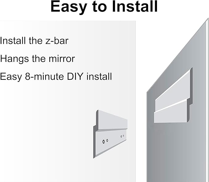 Frameless Bathroom Mirror for Wall, Rectangle Beveled Edge Mirror for Over Sink, Tempered Glass, Shatterproof, Hangs Horizontally or Vertically for Living Room, Entryway, Restroom, 36" x 30"