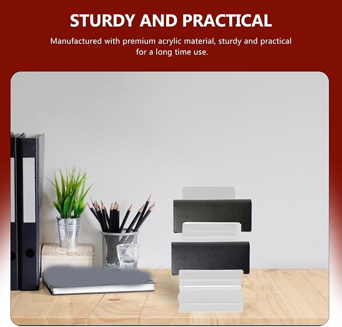 Cabilock Multi-Layer Acrylic Wallet Display Shelf 5-Tier Purse Organizer Stand for Tabletop Use Clear Acrylic Purse Display Rack for Wallets Sunglasses Jewelry Storage - 7.67X7.28X3.93 Inches