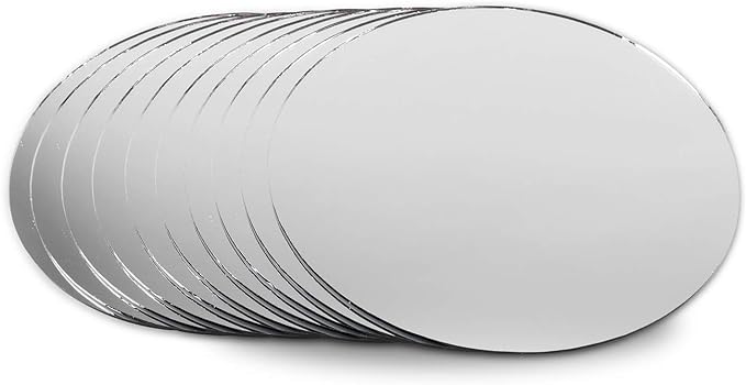 Super Z Outlet Mini 1 Inch Small Round Glass Mirror Circles for Arts & Crafts Projects, Traveling, Framing, Decoration (50 Pieces)