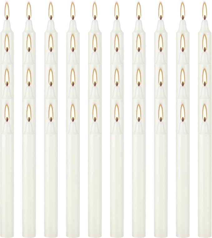 YOROXRG Set of 40 Ivory Candles Mini Unscented Taper Candles for Christmas,Household, Wedding, Rituals, Prayer, Birthdays, Meditation, Altar,Party and Home Décor Candlesticks - 4 Inch Tall