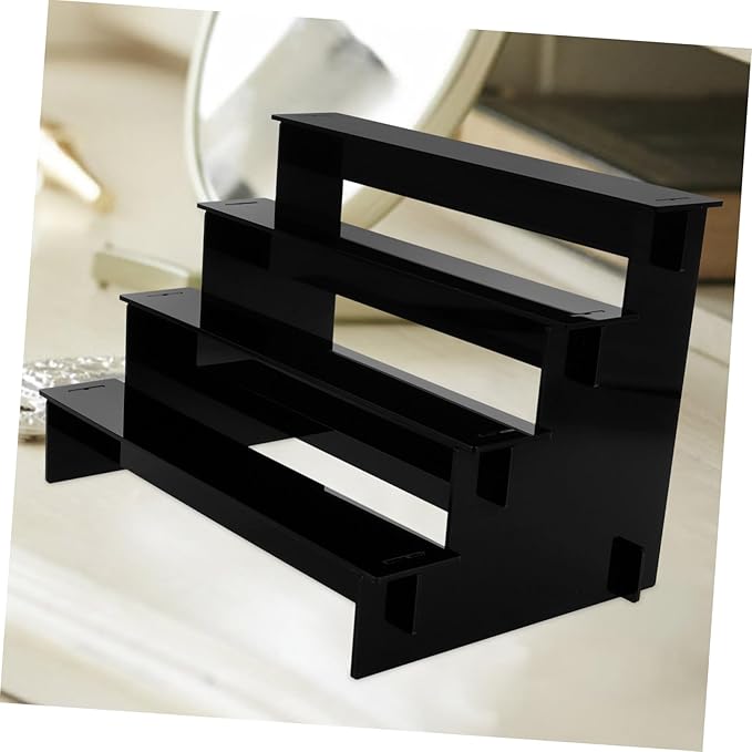 Black Perfume Organizer Shelf for Perfumes Skincare and Makeup Display Multi-Functional Storage for Bathroom and Vanity