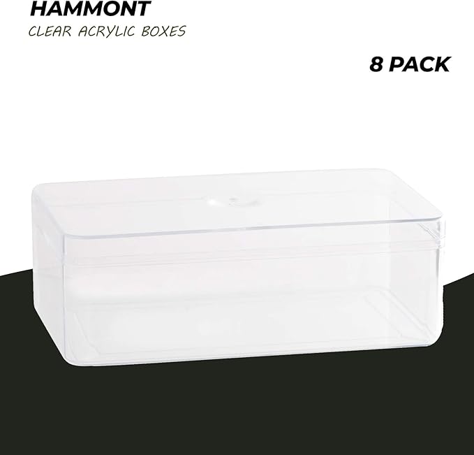 Hammont Acrylic Box - Party Favor Gift Boxes - Clear Cube with Rounded Edges for Gifts, Weddings, Treats, Candies & Accessories - Square Home Storage Boxes | 5.75"x3.55"x2" (8 Pack)
