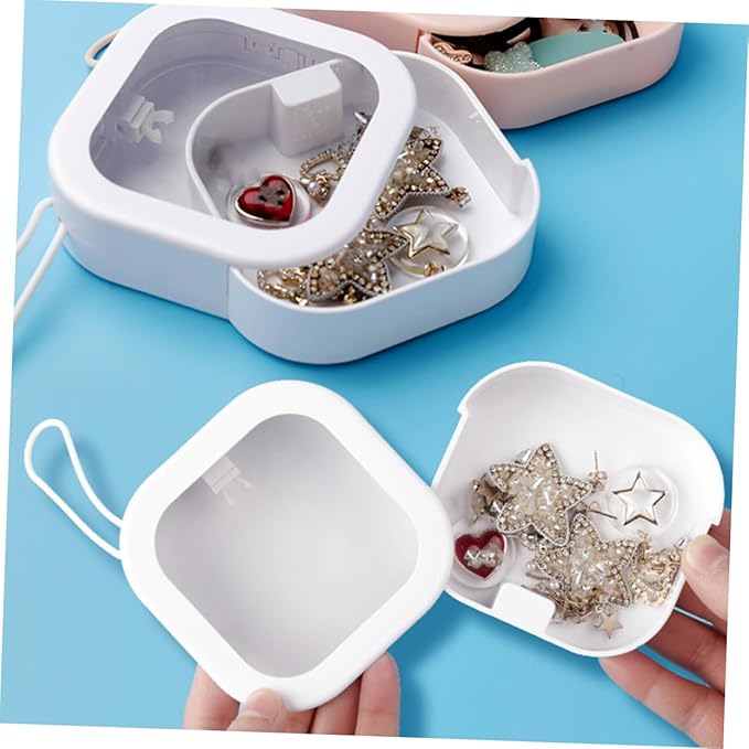 PRETYZOOM 4pcs Portable Jewelry Box Organizer Makeup Organizers Storage Hair Tie Holder for Travel Vanity