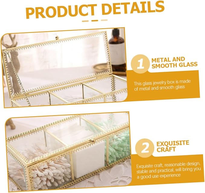 Jewelry Holder Organizer Trinket Storage Box Compartment Makeup Organizer Sections