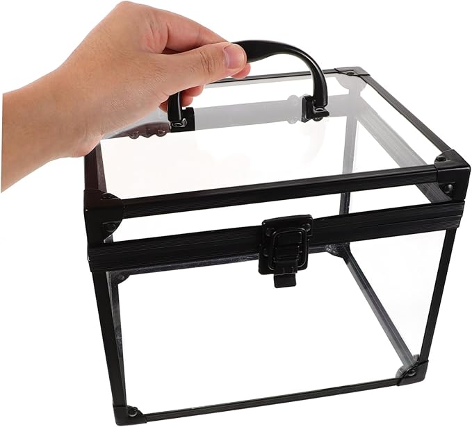 Transparent Lockable Jewelry and Cosmetic Organizer Case for Travel and Home Use Clear Makeup Display Box for Vanity Bathroom Dresser with Ample Storage Capacity