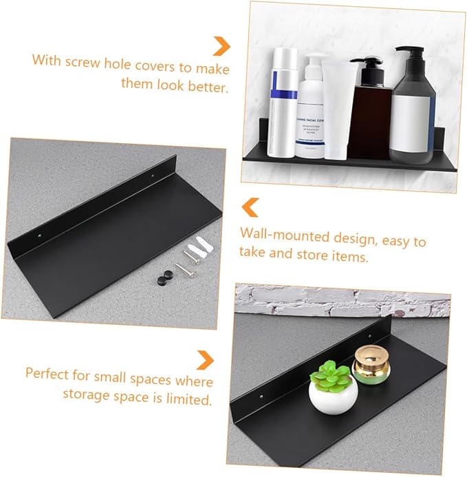 Makeup Organizer Wall-mounted Storage Brackets Toiletry Storage Vase Holders Tissue Box Easy Install Black Multipurpose