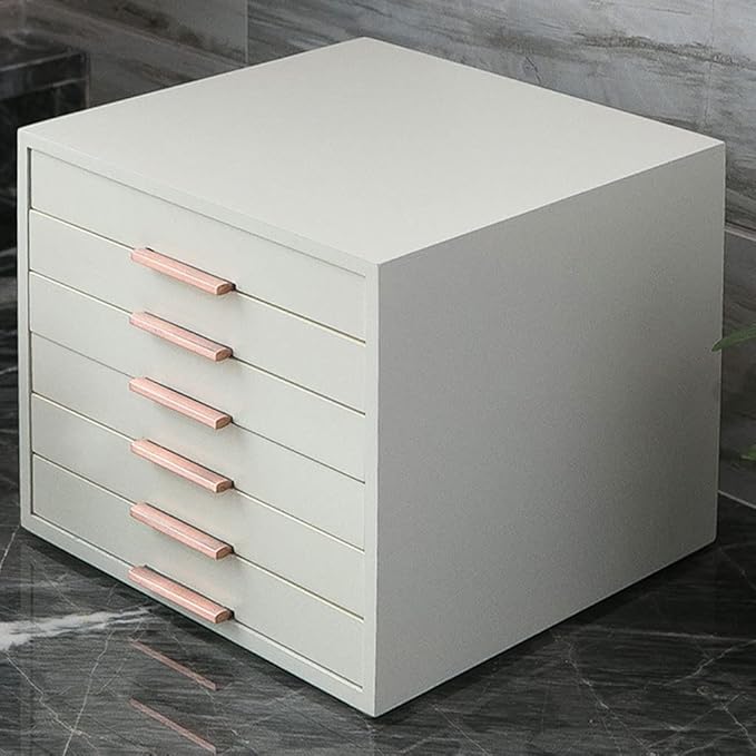 Makeup Organizers Jewelry Box 6 Drawer Storage Box Cosmetic Box Ring Earring Necklace Bracelet Lipstick Watch Storage Box Built-in Flocking 9.96 inches Jewelry Case (Color : A)