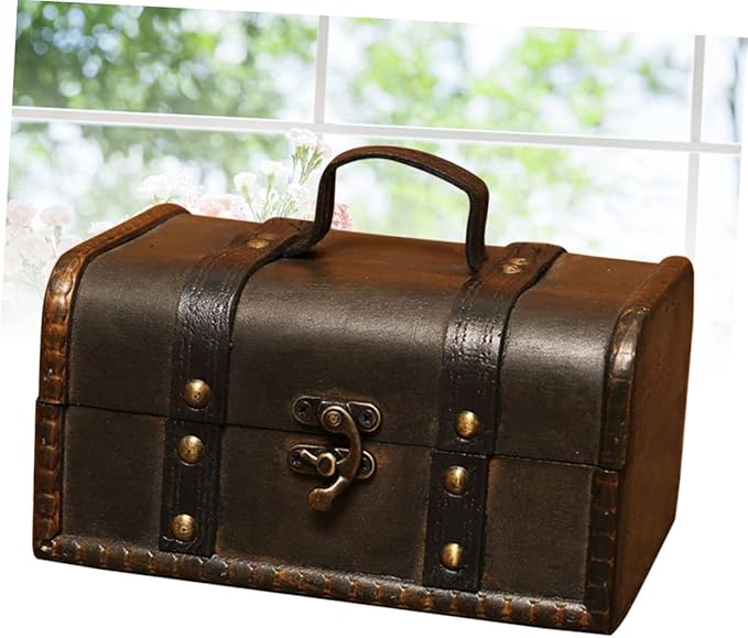 IMIKEYA Wooden Storage Boxes 1pc Box Wooden Treasure Chest Jewelery Organizer Wood Jewelry Boxes Makeup Storage Organizer Jewelry Wood Container