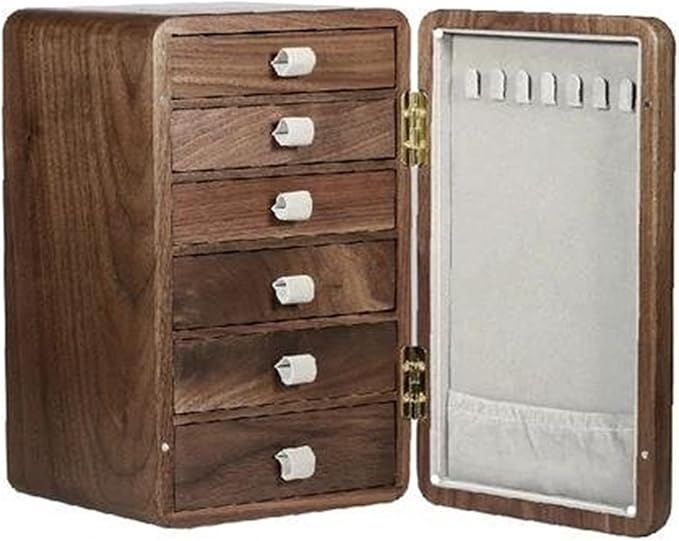 Ring Box Solid Wood Watches Drawer Storage Box Earrings Necklace Jewelry Case Makeup Table Multi-Layer Display Shelves Organizer Ring Boxes for Jewellery